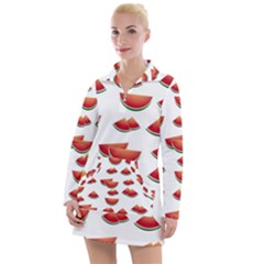 Summer Watermelon Pattern Women s Long Sleeve Casual Dress by Dutashop