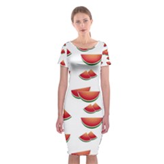 Summer Watermelon Pattern Classic Short Sleeve Midi Dress by Dutashop