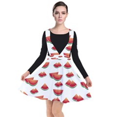 Summer Watermelon Pattern Plunge Pinafore Dress