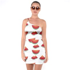 Summer Watermelon Pattern One Soulder Bodycon Dress