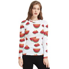 Summer Watermelon Pattern Women s Long Sleeve Rash Guard by Dutashop