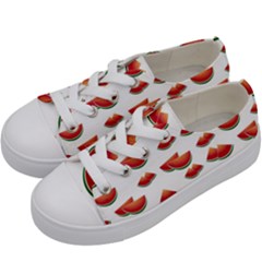 Summer Watermelon Pattern Kids  Low Top Canvas Sneakers by Dutashop