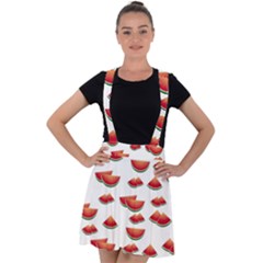 Summer Watermelon Pattern Velvet Suspender Skater Skirt by Dutashop