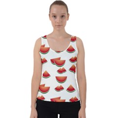 Summer Watermelon Pattern Velvet Tank Top