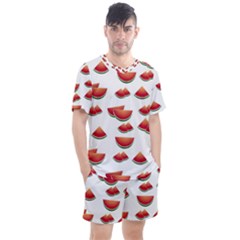 Summer Watermelon Pattern Men s Mesh Tee And Shorts Set