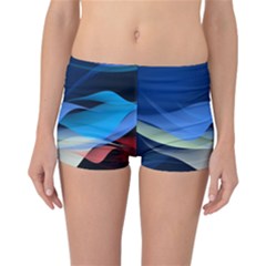 Flower Background Blue Design Reversible Boyleg Bikini Bottoms