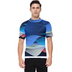 Flower Background Blue Design Men s Short Sleeve Rash Guard