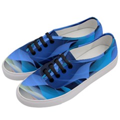 Flower Background Blue Design Women s Classic Low Top Sneakers by Dutashop