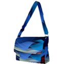 Flower Background Blue Design Full Print Messenger Bag (L) View1