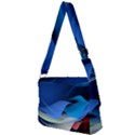 Flower Background Blue Design Full Print Messenger Bag (L) View2