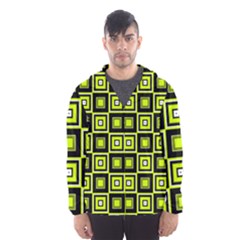 Green Pattern Square Squares Men s Hooded Windbreaker by Dutashop