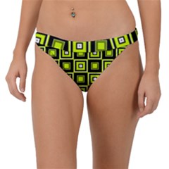 Green Pattern Square Squares Band Bikini Bottom