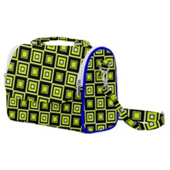 Green Pattern Square Squares Satchel Shoulder Bag