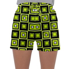 Green Pattern Square Squares Sleepwear Shorts