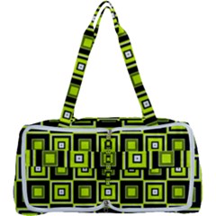 Green Pattern Square Squares Multi Function Bag