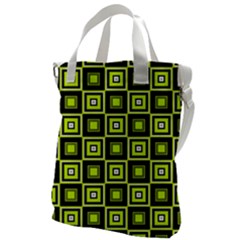 Green Pattern Square Squares Canvas Messenger Bag