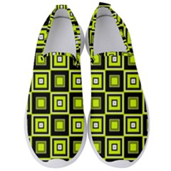 Green Pattern Square Squares Men s Slip On Sneakers by Dutashop