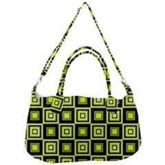 Green Pattern Square Squares Removal Strap Handbag