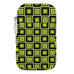 Green Pattern Square Squares Waist Pouch (large)