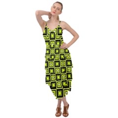 Green Pattern Square Squares Layered Bottom Dress by Dutashop