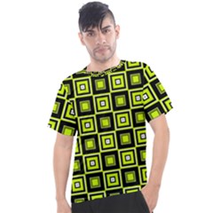 Green Pattern Square Squares Men s Sport Top by Dutashop