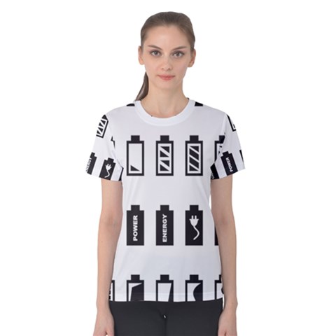 Battery Icons Charge Women s Cotton Tee by Dutashop