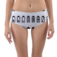 Battery Icons Charge Reversible Mid-waist Bikini Bottoms by Dutashop