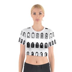 Battery Icons Charge Cotton Crop Top by Dutashop