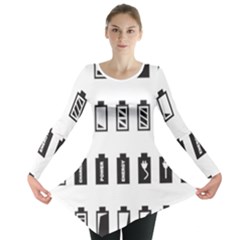 Battery Icons Charge Long Sleeve Tunic  by Dutashop