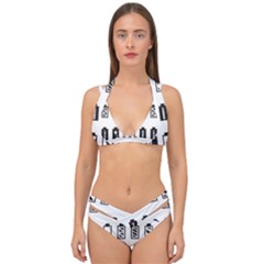 Battery Icons Charge Double Strap Halter Bikini Set by Dutashop