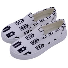 Battery Icons Charge Kids  Canvas Slip Ons by Dutashop