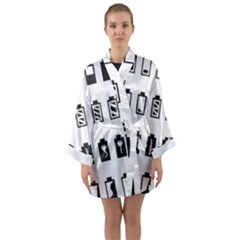 Battery Icons Charge Long Sleeve Satin Kimono by Dutashop