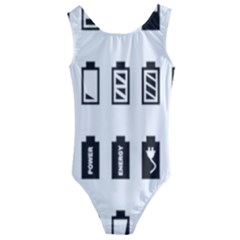 Battery Icons Charge Kids  Cut-out Back One Piece Swimsuit