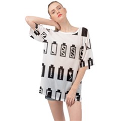 Battery Icons Charge Oversized Chiffon Top by Dutashop