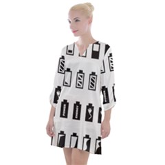 Battery Icons Charge Open Neck Shift Dress by Dutashop