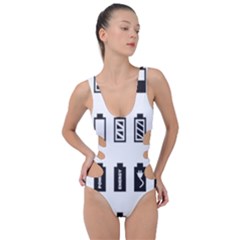 Battery Icons Charge Side Cut Out Swimsuit by Dutashop