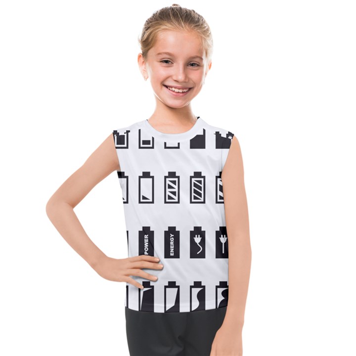 Battery Icons Charge Kids  Mesh Tank Top