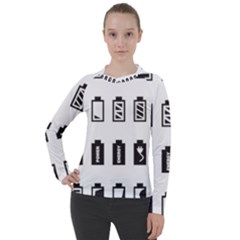 Battery Icons Charge Women s Pique Long Sleeve Tee