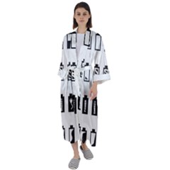 Battery Icons Charge Maxi Satin Kimono by Dutashop