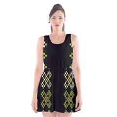 Pattern Background Vector Seamless Scoop Neck Skater Dress by Dutashop