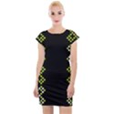 Pattern Background Vector Seamless Cap Sleeve Bodycon Dress View1