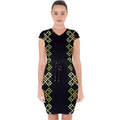 Pattern Background Vector Seamless Capsleeve Drawstring Dress 