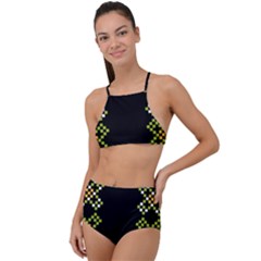 Pattern Background Vector Seamless High Waist Tankini Set