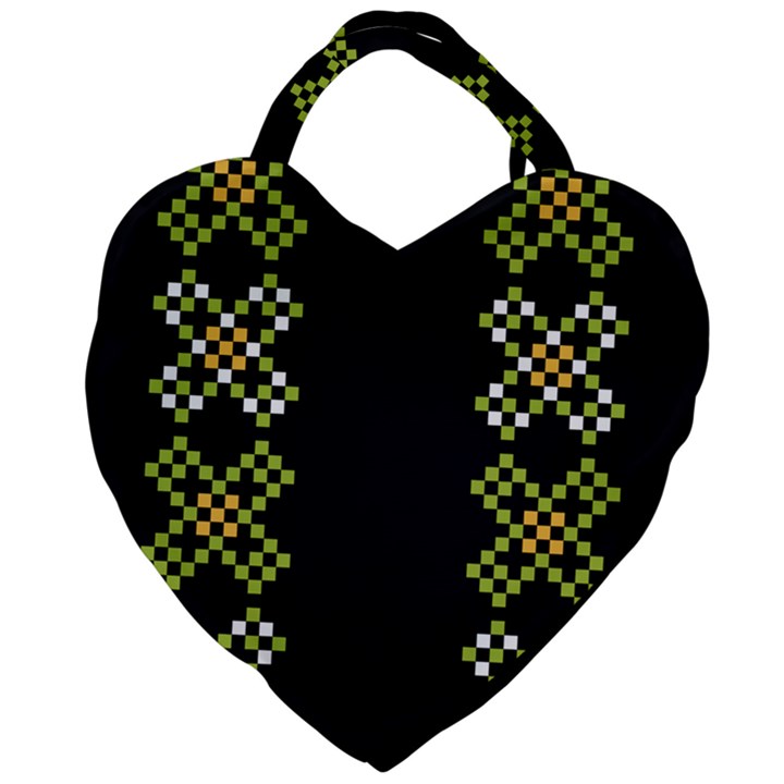 Pattern Background Vector Seamless Giant Heart Shaped Tote