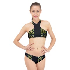 Pattern Background Vector Seamless High Neck Bikini Set