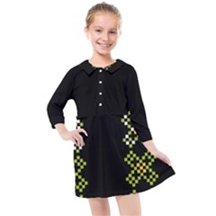 Pattern Background Vector Seamless Kids  Quarter Sleeve Shirt Dress