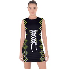 Pattern Background Vector Seamless Lace Up Front Bodycon Dress