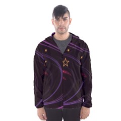 Background Abstract Star Men s Hooded Windbreaker