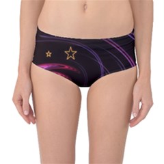 Background Abstract Star Mid-waist Bikini Bottoms