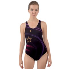 Background Abstract Star Cut-out Back One Piece Swimsuit by Dutashop